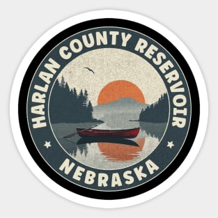 Harlan County Reservoir Nebraska Sunset Sticker